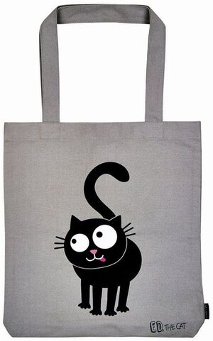 BOLSA DE TELA DE LA COMPRA ED EL GATO GRIS