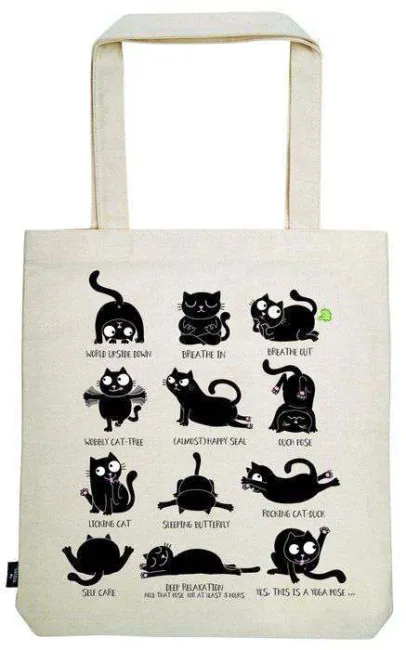 Bolsa de Tela de la Compra Ed el Gato Yoga