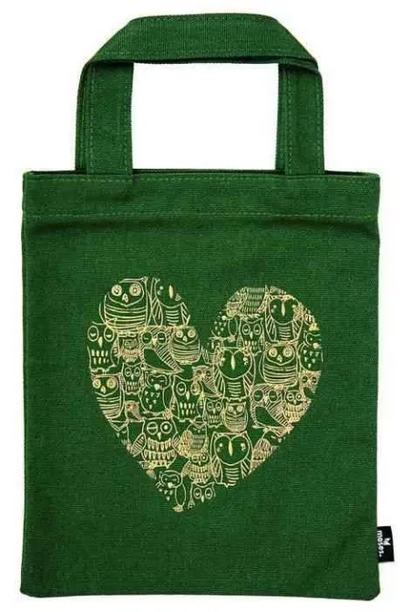 Bolsa de Tela de Libros Corazon de Buho
