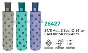 PARAGUAS MUJER MINI PLEGABLE 54/8 AUT. 3 SECT. PUNTOS
