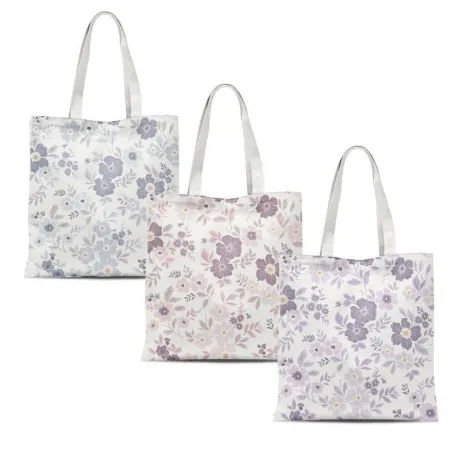 Bolsa Algodon con Cremallera Flores
