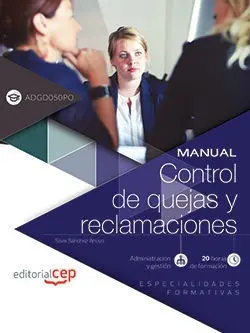Manual. Control de Quejas y Reclamaciones (Adgd050Po). Especialidades Formativas