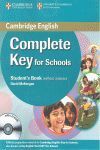 COMPLETE KEY FOR SCHOOLS STUDENT BOOK WITHOUT ANSWERS + CD-ROM