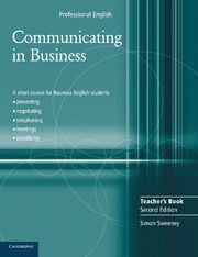 COMMUNICATING IN BUSINESS TEACHER'S BOOK