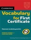 CAMBRIDGE VOCABULARY FIRST CERTIFICATE  W/O KEY