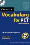 CAMBRIDGE VOCABULARY FOR PET WITH ANSWERS AND AUDIO CD