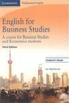 ENGLISH FOR BUSINESS STUDIES. STUDENT S BOOK. PROFESSIONAL ENGLISH