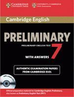 CAMBRIDGE PRELIMINARY ENGLISH TEST 7 WITH 2 AUDIO CDS