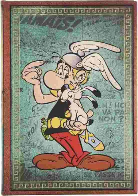 Libreta Paperblanks, Astérix el Galo Midi (130X180X20Mm) Lisa de 144 Páginas y Cierre con Banda Elástica