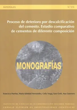 Proceso de Deterioro por Descalcificación del Cemento