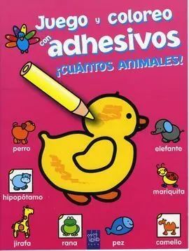 Juego y Coloreo con Adhesivos. ¡Cuántos Animales!