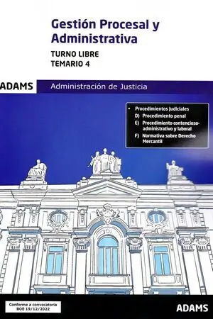 Temario 4 Gestión Procesal y Administrativa, Turno Libre