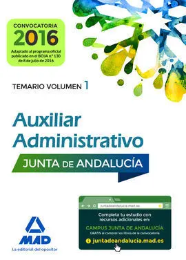 Temario 1 Auxiliares Administrativos Junta Andalucia 2016