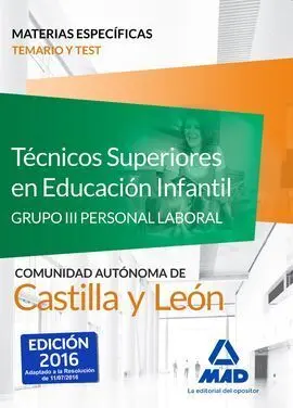 Temario y Test Materias Específicas Técnicos Superiores en Educación Infantil de