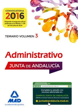 Temario 3 Administrativo Junta de Andalucía 2016