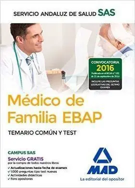 Médico de Familia Ebap del Servicio Andaluz de Salud. Temario Común y Test
