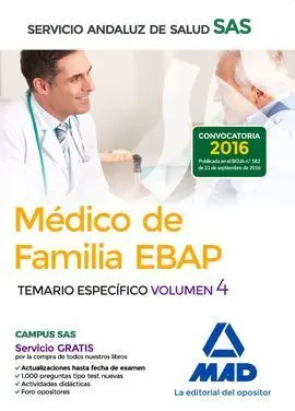 Médico de Familia Ebap del Servicio Andaluz de Salud. Temario Específico Vol 4