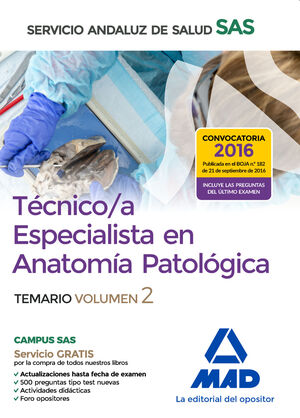 TÉCNICO/A ESPECIALISTA EN ANATOMÍA PATOLÓGICA DEL SERVICIO ANDALUZ DE SALUD. TEM
