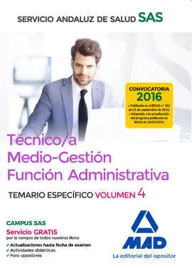 Técnico/A Medio-Gestión Función Administrativa del Sas Opción Administración Gen