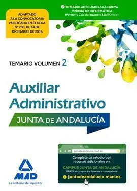 Auxiliar Administrativo de la Junta de Andalucía. Temario Volumen 2