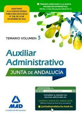 Auxiliar Administrativo de la Junta de Andalucía. Temario Volumen 3