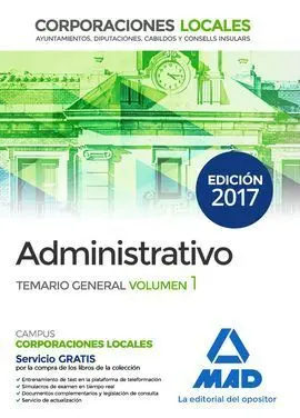 Temario General Administrativo Corporaciones Locales