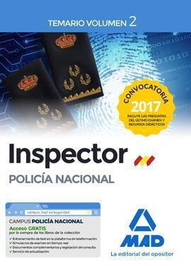 INSPECTOR DE POLICÍA NACIONAL. TEMARIO VOLUMEN 2