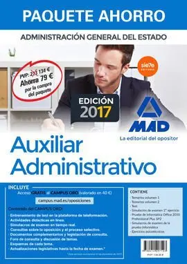Paquete Ahorro Auxiliar Administrativo del Estado