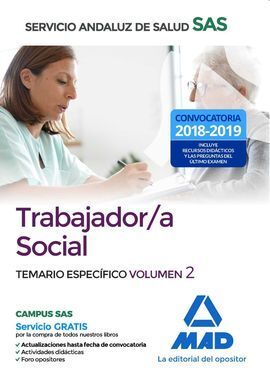 TRABAJADOR/A SOCIAL DEL SERVICIO ANDALUZ DE SALUD. TEMARIO ESPECÍFICO VOLUMEN 2