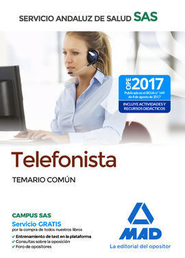 TELEFONISTA DEL SERVICIO ANDALUZ DE SALUD. TEMARIO COMÚN