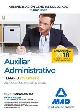 Temario 2 Auxiliar Administrativo de la Administración General del Estado (Turno Libre).