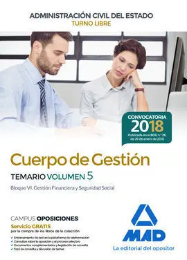 Cuerpo de Gestión de la Administración Civil del Estado (Turno Libre). Temario V