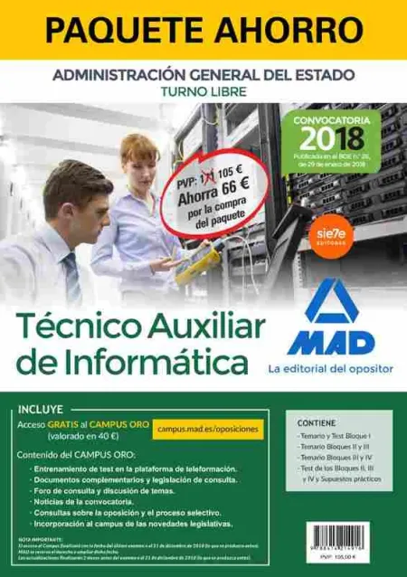 Paquete Ahorro Técnico Auxiliar de Informática del Estado (Turn