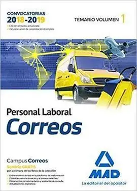 Personal Laboral de Correos y Telégrafos. Temario Volumen 1