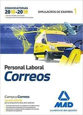 Personal Laboral de Correos y Telégrafos. Simulacros de Examen Volumen 1