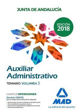TEMARIO VOL 3. AUXILIAR ADMINISTRATIVO JUNTA DE ANDALUCIA