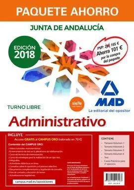 Paquete Ahorro Administrativo Junta de Andalucía (Turno Libre). Ahorra 101  (In