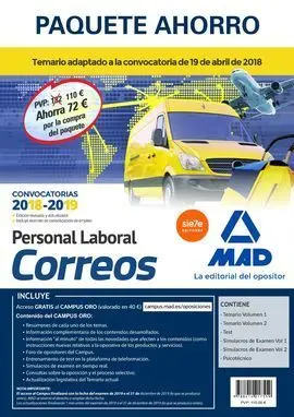 Paquete Ahorro Personal Laboral Correos. Ahorro de 72 ? (Incluy