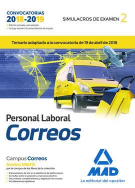 Personal Laboral de Correos y Telégrafos. Simulacros de Examen Volumen 2