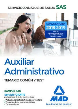 Auxiliar Administrativo Sas Temario Comun y Test