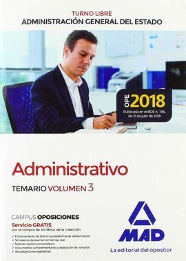 ADMINISTRATIVO DE LA ADMINISTRACIÓN GENERAL DEL ESTADO (TURNO LIBRE). TEMARIO VO