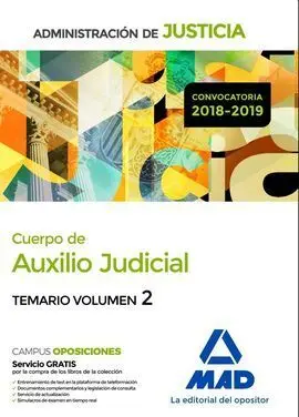 Cuerpo de Auxilio Judicial de la Administración de Justicia. Temario Volumen 2