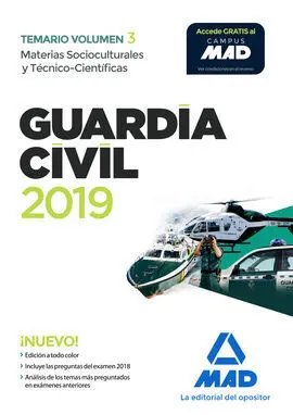 Guardia Civil. Materias Socioculturales y Técnico-Científicas Temario Volumen 3