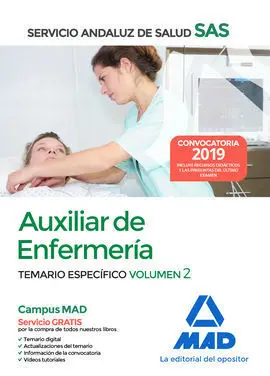 Auxiliar Enfermería del Servicio Andaluz de Salud. Temario Específico Volumen 2