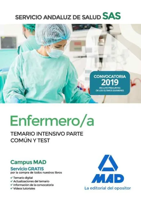 Enfermero/A del Servicio Andaluz de Salud. Temario Intensivo Parte Común y Test