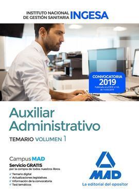 AUXILIAR ADMINISTRATIVO DEL INSTITUTO NACIONAL DE GESTIÓN SANITARIA (INGESA). TE