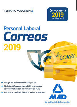 PERSONAL LABORAL DE CORREOS Y TELÉGRAFOS. TEMARIO VOLUMEN 2