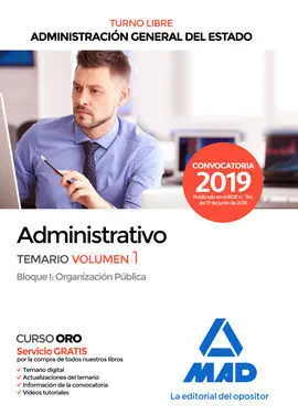 Administrativo de la Administración General del Estado (Turno Libre). Temario Vo
