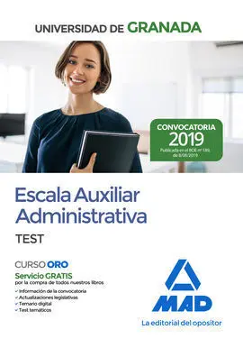 Escala Auxiliar Administrativa de la Universidad de Granada. Test