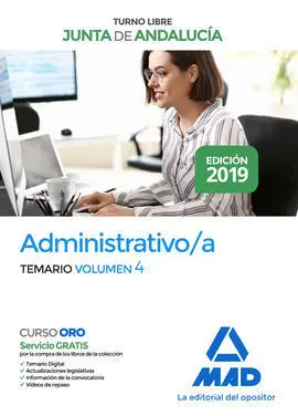 Administrativo de la Junta de Andalucía Turno Libre. Temario Volumen 4